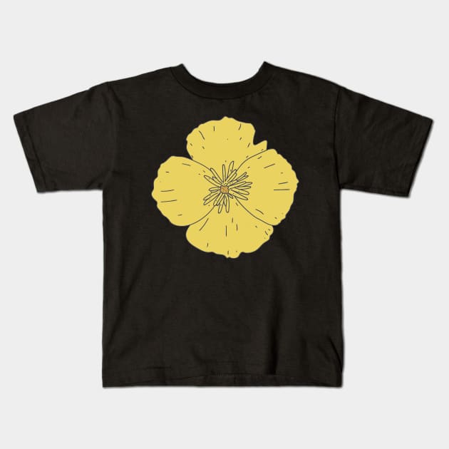 Golden Poppy - California State Flower - Florist Shop Kids T-Shirt by DeWinnes